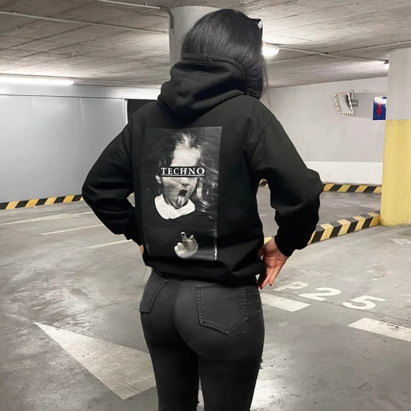 TECHNO GIRL - OVERSIZED HOODIE