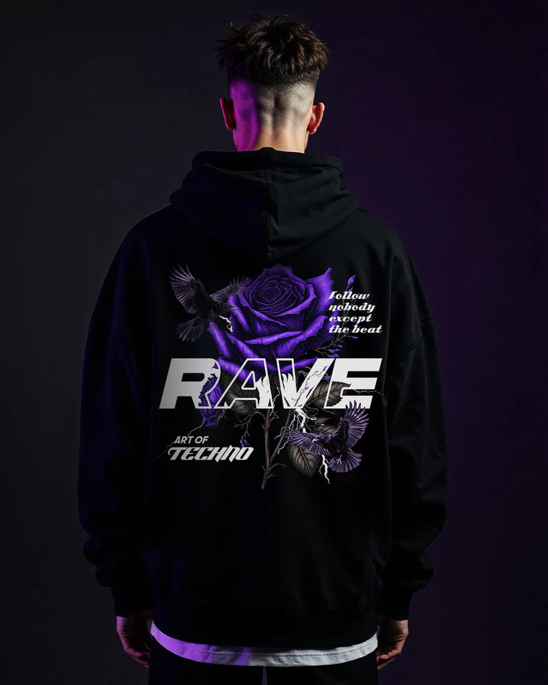RAVE IN PEACE PURPLE - OVERSIZED HOODIE
