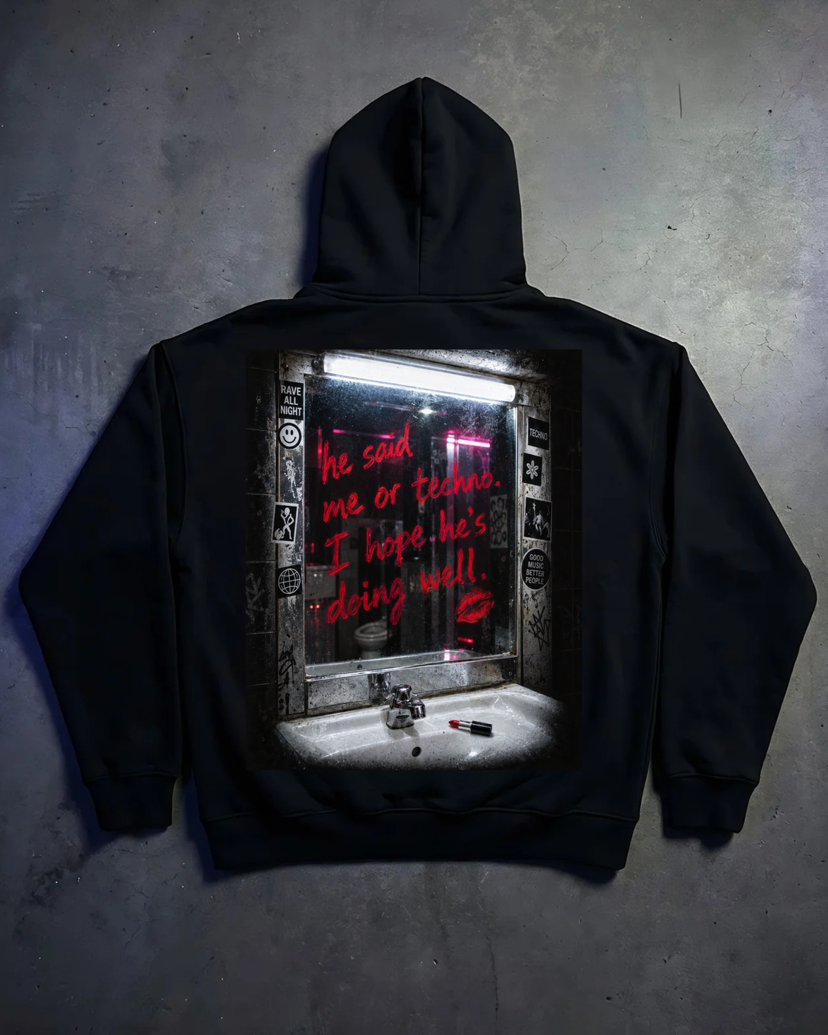ME OR TECHNO LIPSTICK - Oversized Hoodie